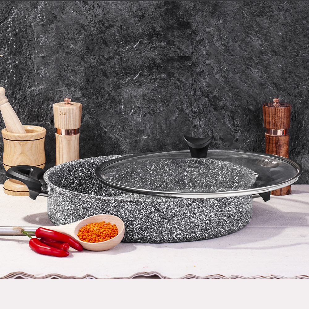 Ultra Granit Basık Tencere 28 cm Taç-3404