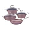 Emsan Premium Granit 7 Parça Tencere Seti Golden Pink Metal