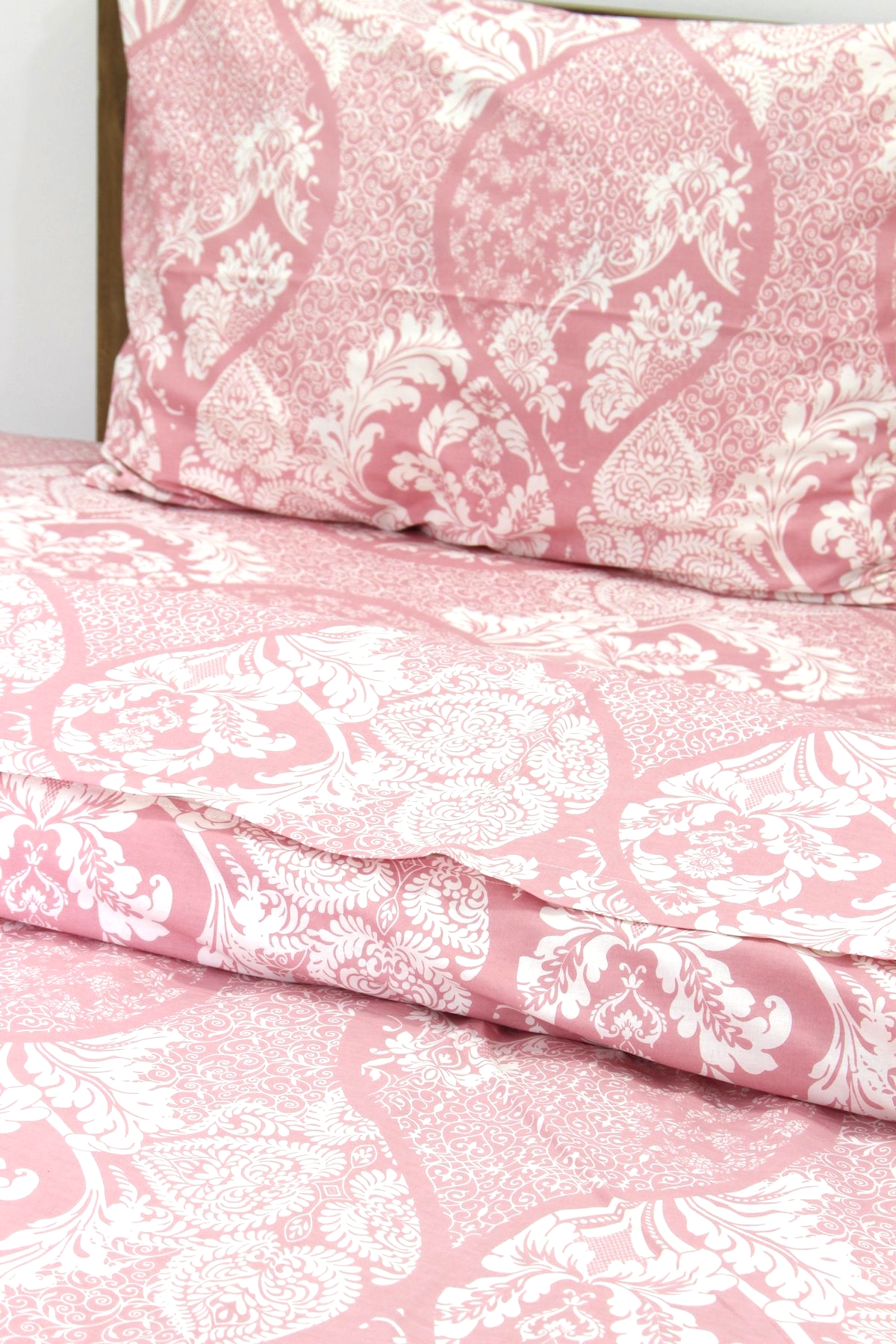 Pembe Damask Nevresimlik Nevresim Takımı Tek Kişilik - Görsel 2