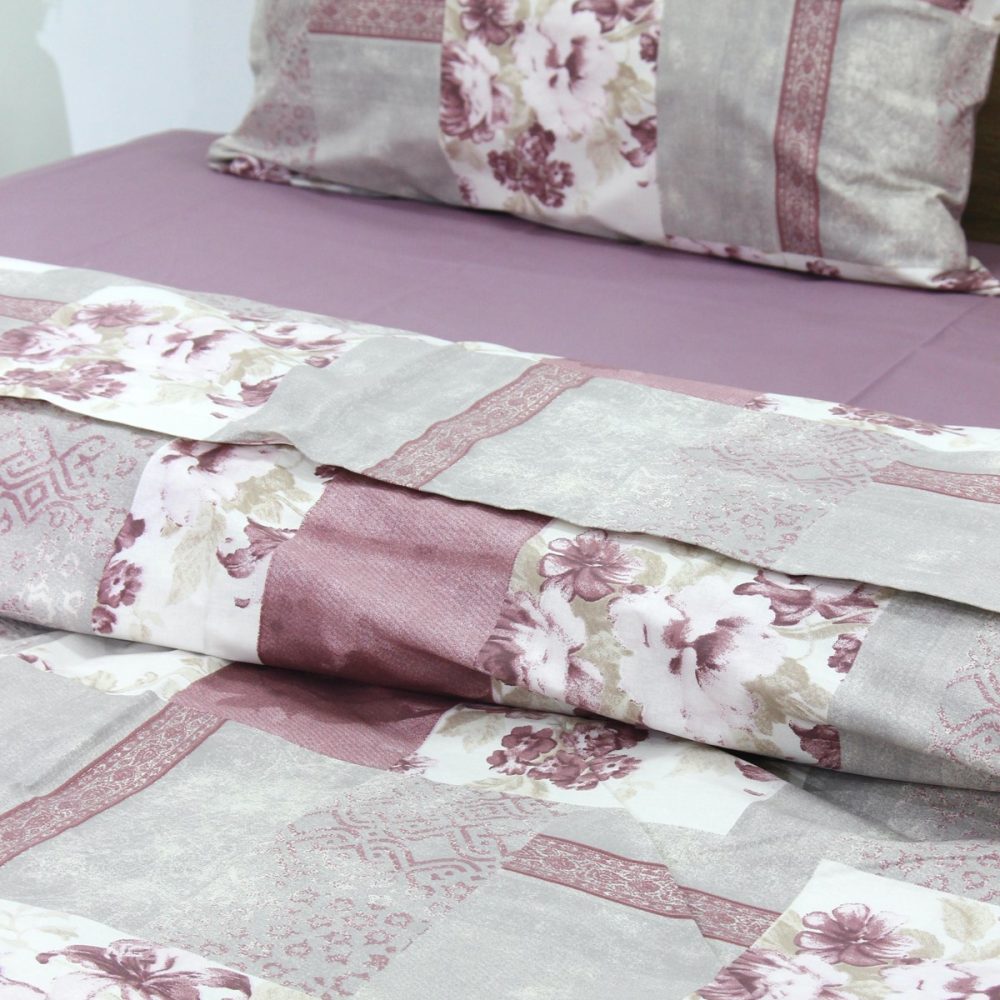 Mürdüm Bej Patchwork Tek Kişilik Nevresim Takımı - Görsel 2
