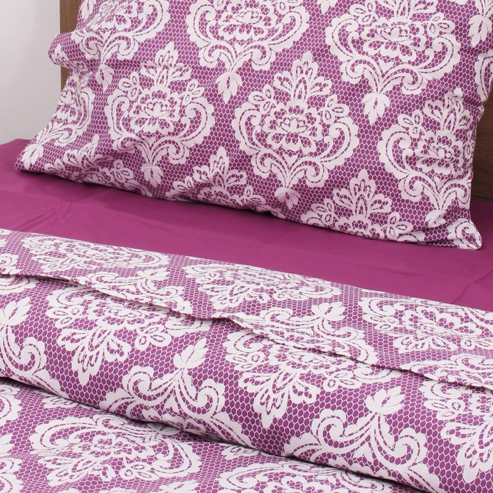 Mor Damask Tek Kişilik Nevresim Takımı - Görsel 2