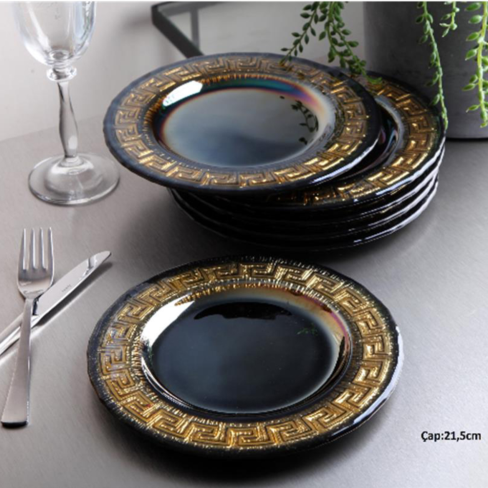 Gönül Versac Cam 6'lı Pasta Tabağı 21cm